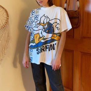 Vintage Mikey Unlimited Donald Duck SURF! Shirt